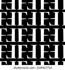 vector seamless texture with white letters laid out in a pattern on a black isolated background