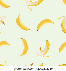 Vector seamless texture witn bananas. Colorful seamless pattern for print or backgrounds