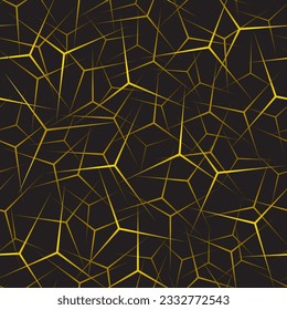 Vector seamless texture with yellow stars on black background