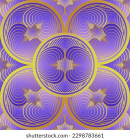 Vector seamless textured abstract background in blue color combined with yellow color