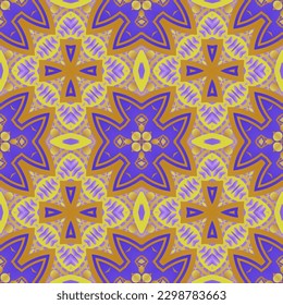Vector seamless textured abstract background in blue color combined with yellow color