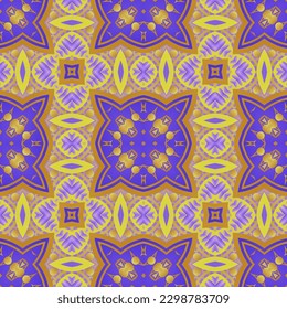 Vector seamless textured abstract background in blue color combined with yellow color