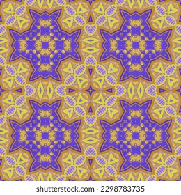 Vector seamless textured abstract background in blue color combined with yellow color
