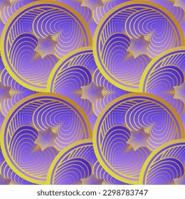 Vector seamless textured abstract background in blue color combined with yellow color