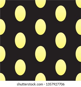 Vector seamless texturee with golden eggs on a black background