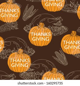 Vector seamless Thanksgiving  pattern. Repeating abstract background.
