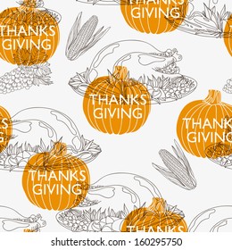 Vector seamless Thanksgiving  pattern. Repeating abstract background. 