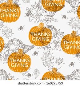 Vector seamless Thanksgiving  pattern. Repeating abstract background.