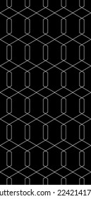 Vector seamless  thin linear pattern. Abstract geometric hexagon background. Stylish fractal texture.