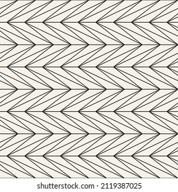 Vector seamless thin lines pattern. Repeating geometric triangle elements. Stylish monochrome background design.