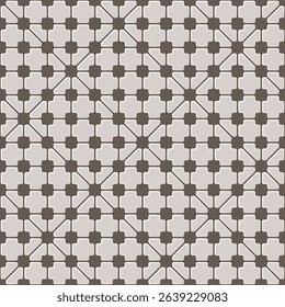 Vector seamless tile pattern in neutral tones with a geometric motif, suitable for interior design, backgrounds or architectural visualizations.