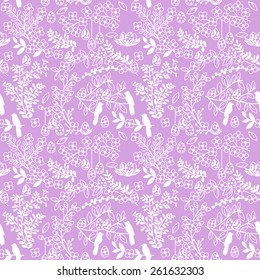 Vector Seamless Tileable Easter Background Pattern with Flowers