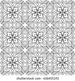 Vector seamless  tiles background in black and white. For wallpaper, backgrounds, decoration for your design, ceramic, page fill and more.