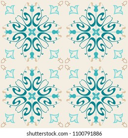 Vector seamless tiles background in portuguese style. For wallpaper, backgrounds, decoration for your design, ceramic, page fill and more.