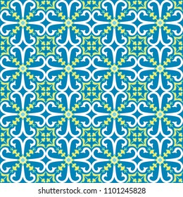Vector seamless tiles background in portuguese style. For wallpaper, backgrounds, decoration for your design, ceramic, page fill and more.