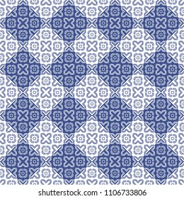 Vector seamless tiles background in portuguese style. For wallpaper, backgrounds, decoration for your design, ceramic, page fill and more.
