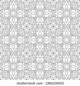 Vector seamless tiles background in portuguese style. Back and white mosaic border in dutch, portuguese, spanish, italian style.