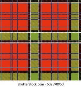 Vector seamless tiling pattern with checked red and green tartan plaid ornament. Seamless pattern can be used for wallpaper, pattern fills, web page background, surface textures, wrapping paper design