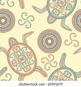 vector seamless tortoise ornament in oriental style. clipping mask