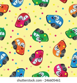 Vector seamless toy car background for baby boy