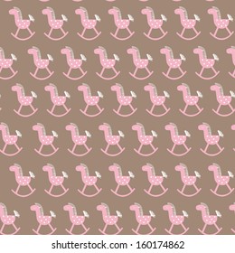 The vector seamless with toys horses