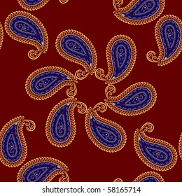 vector seamless tracery in ethnic style with cucumbers