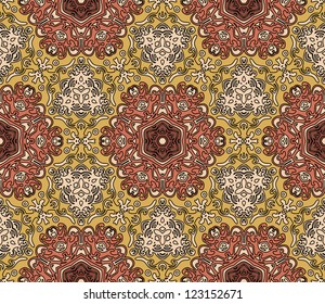 Vector seamless traditional floral pattern background