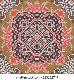 Vector seamless traditional floral pattern background