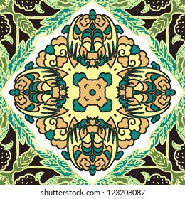 vector seamless traditional floral pattern wallpaper