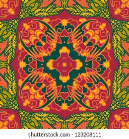 vector seamless traditional floral pattern wallpaper