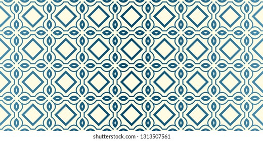 Vector Seamless Traditional Geometric Patterns In Pastel Colors. Endless Texture Can Be Used For Paper Or Scrapbooking. Blue oatmilk color.