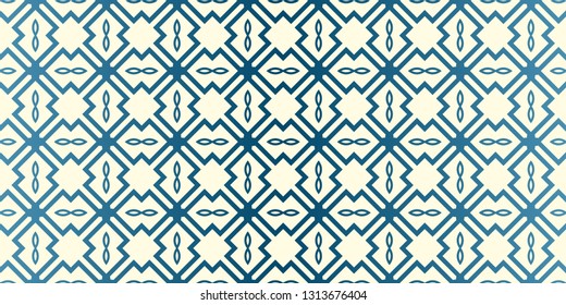 Vector Seamless Traditional Geometric Patterns In Pastel Colors. Endless Texture Can Be Used For Paper Or Scrapbooking. Blue oatmilk color.