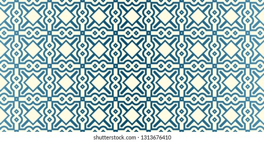 Vector Seamless Traditional Geometric Patterns In Pastel Colors. Endless Texture Can Be Used For Paper Or Scrapbooking. Blue oatmilk color.