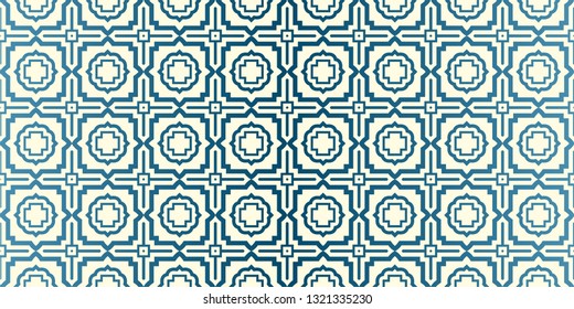 Vector Seamless Traditional Geometric Patterns In Pastel Colors. Endless Texture Can Be Used For Paper Or Scrapbooking. Blue oatmilk color.