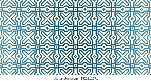 Vector Seamless Traditional Geometric Patterns In Pastel Colors. Endless Texture Can Be Used For Paper Or Scrapbooking. Blue oatmilk color.