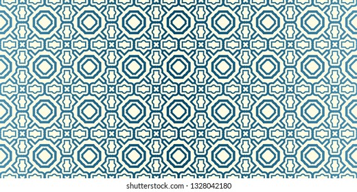 Vector Seamless Traditional Geometric Patterns In Pastel Colors. Endless Texture Can Be Used For Paper Or Scrapbooking. Blue oatmilk color.