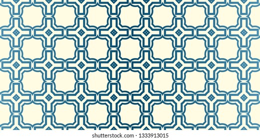 Vector Seamless Traditional Geometric Patterns In Pastel Colors. Endless Texture Can Be Used For Paper Or Scrapbooking. Blue oatmilk color.