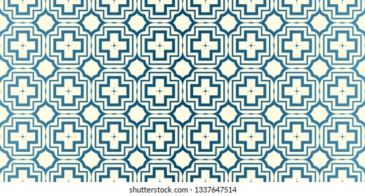 Vector Seamless Traditional Geometric Patterns In Pastel Colors. Endless Texture Can Be Used For Paper Or Scrapbooking. Blue oatmilk color.