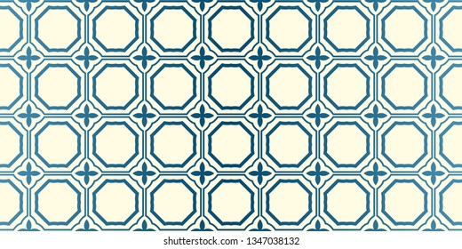 Vector Seamless Traditional Geometric Patterns In Pastel Colors. Endless Texture Can Be Used For Paper Or Scrapbooking. Blue oatmilk color.