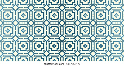 Vector Seamless Traditional Geometric Patterns In Pastel Colors. Endless Texture Can Be Used For Paper Or Scrapbooking. Blue oatmilk color.