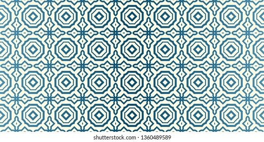 Vector Seamless Traditional Geometric Patterns In Pastel Colors. Endless Texture Can Be Used For Paper Or Scrapbooking. Blue oatmilk color.