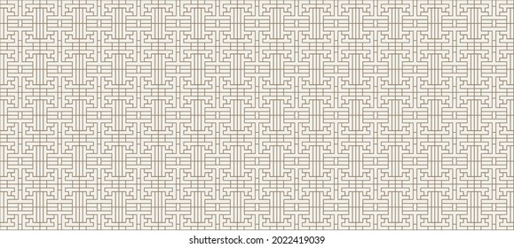 Vector Seamless Traditional Korean Pattern, Background Template, Traditional Geometric Ornament.
