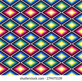 Vector seamless traditional mexican pattern with rhombuses