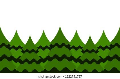 vector seamless tree border isolated on white background