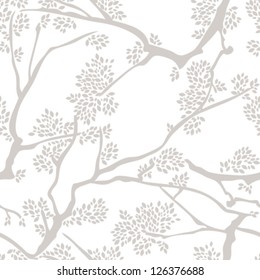 Vector Seamless Tree Branch Pattern