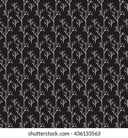Vector seamless tree branch pattern