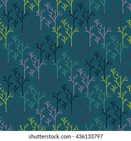 Vector seamless tree branch pattern