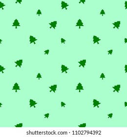 vector seamless tree pattern with green color