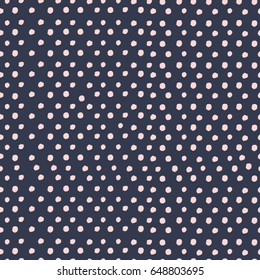 Vector seamless trendy messy polka dot pattern. Modern ink brush line background. Great for print, wrapping paper, wallpaper.