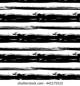 Vector seamless trendy modern brush stokes pattern. Messy ink dry brush line background. Black and white artistic pattern. Great for print, wrapping paper, wallpaper,